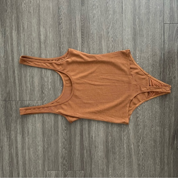 Brown/Burnt Orange Ribbed Bodysuit - Picture 5 of 8